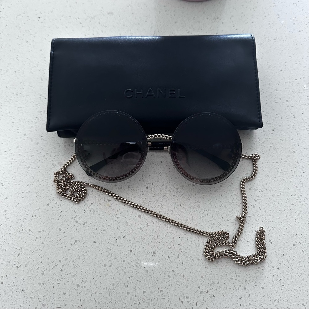 Chanel sunglasses with chain